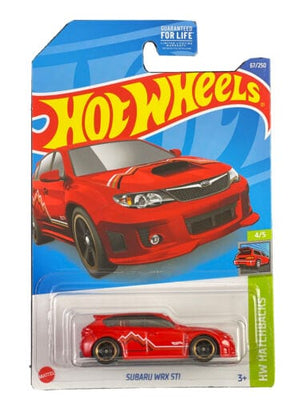 Collectable Carded Hot Wheels - Subaru WRX STI - Red and White