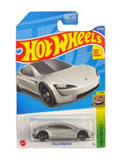 Collectable Carded Hot Wheels - Tesla Roadster - Silver
