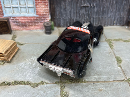 Custom Hot Wheels 1941 Willys Coup Drag Car In Master of the Universe Ram Man Livery With American Racing Wheels With Goodyear Rubber Tires