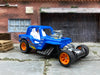 Custom Hot Wheels - 1942 Willys MB Dag Truck - Blue, Orange and Yellow - 6 Spoke Orange Wheels - Goodyear Rubber Tires
