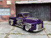 Custom Hot Wheels 1949 Ford F1 Truck In Purple and Tan With White 5 Spoke Wheels With Rubber Tires