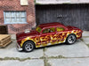 Custom Hot Wheels 1950 Ford Shoebox Dressed In Candy Apple Red With Flames With American Racing Wheels With Rubber Tires