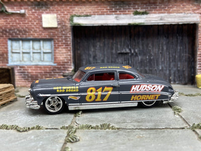 Custom Hot Wheels 1952 Hudson Hornet From Cars In Gray With American Racing Wheels With Rubber Tires