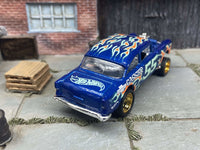 Alternate view of blue 1955 Chevy Gasser custom Hot Wheels