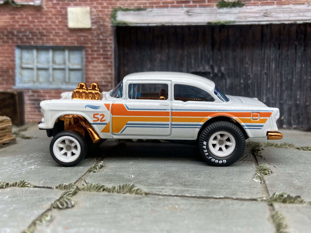 Pearl and copper 1955 Chevy Gasser custom Hot Wheels, view 1
