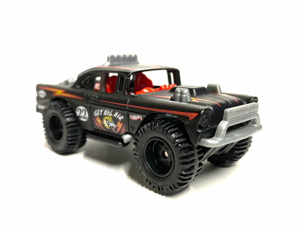 Custom Hot Wheels - 1957 Chevy Bel Air 4X4 - Big Air Bel Air Satin Bla ...