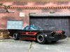 Custom Hot Wheels 1960's Batman Batmobile TV Series Car In Black With Red With Black Racing Wheels With Firestone Rubber Tires
