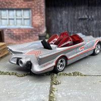 Custom Hot Wheels 1960's Batman Batmobile TV Series Car In Gray With American Racing Wheels And Rubber Tires