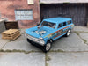 Custom Hot Wheels 1964 Chevy Nova Station Wagon Gasser Drag Car In Blue With 5 Spoke Deep Dish Race Wheels With Rubber Tires
