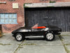 Custom Hot Wheels - 1965 Chevy Corvette - Black and Red - Chrome Rally Wheels - Rubber Tires