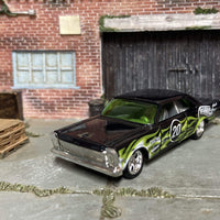 Custom Hot Wheels 1965 Ford Galaxy 500 In Green With Chrome BBS Race Wheels With Rubber Tires