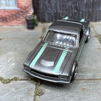 Custom Hot Wheels 1965 Mustang Fastback In Gray and Green With FFR Wheels With Rubber Tires