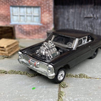 Custom Hot Wheels 1966 Chevy Super Nova Drag Car Gasser Custom Painted Satin Black "Blacked Out"