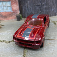 Custom Hot Wheels 1967 Ford Mustang Shelby GT 500 In Burgundy With Black 5 Spoke Wheels With Redline Rubber Tires