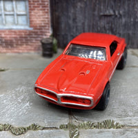 Custom Hot Wheels 1967 Pontiac Firebird In Red With Gray Smoothie Race Wheels With Race Slicks Rubber Tires