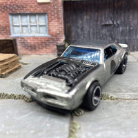 Custom Hot Wheels 1967 Pontiac Firebird In ZAMAC Bare Metal With Black and Chrome Smoothies Wheels With Goodyear Rubber Tires