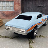 Custom Hot Wheels 1968 Chevy Nova In GULF Light Blue With Hot Rod Mags With Goodyear Rubber Tires