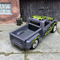Custom Hot Wheels 1969 Chevy C10 Truck in Purple With Flames With BBS Racing Wheels With Rubber Tires