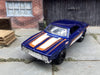 Custom Hot Wheels 1969 Dodge Charger 500 In MOPAR Blue and White With Black Deep Dish 5 Spoke Wheels With Rubber Tires