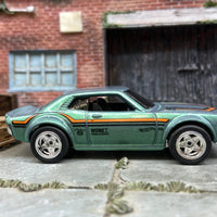 Custom Hot Wheels 1970 Toyota Celica In Pearl Green With Chrome 5 Star Wheels With Rubber Tires