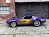 Custom Hot Wheels 1973 Pontiac Firebird In Purple With Stripes With Chrome BBS Wheels With Rubber Tires