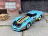 Custom Hot Wheels 1976 Greenwod Corvette In Light Blue With 5 Spoke Race Wheels With Rubber Tires