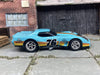 Custom Hot Wheels 1976 Greenwod Corvette In Light Blue With 5 Spoke Race Wheels With Rubber Tires