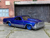 Custom Hot Wheels - 1980 Chevy El Camino - Blue and Silver - Blue Race Wheels - Rubber Tires
