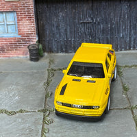 Custom Hot Wheels - 1984 Audi Sport Quatro - Yellow - White Mag Wheels - Rubber Tires