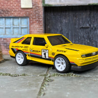 Custom Hot Wheels - 1984 Audi Sport Quatro - Yellow - White Mag Wheels - Rubber Tires