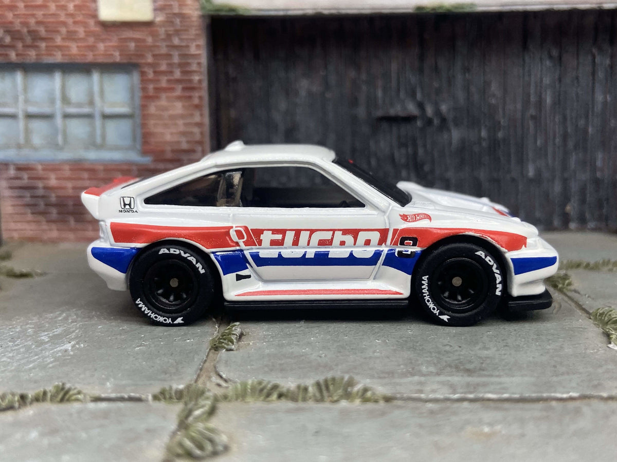 Custom Hot Wheels - 1985 Honda CRX - White - Black Race Wheels - Yokohama Rubber Tires