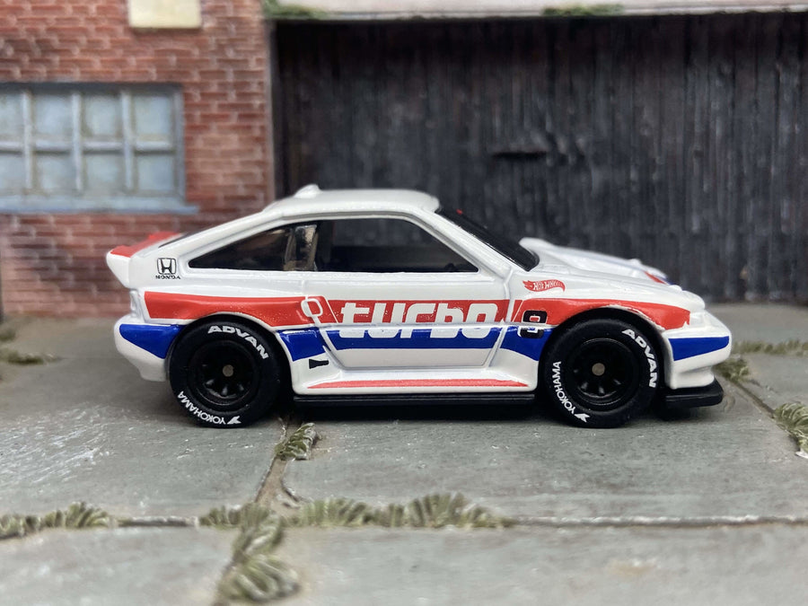 Custom Hot Wheels - 1985 Honda CRX - White - Black Race Wheels - Yokohama Rubber Tires