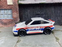 White 1985 Honda CRX custom Hot Wheels with black wheels, view 3