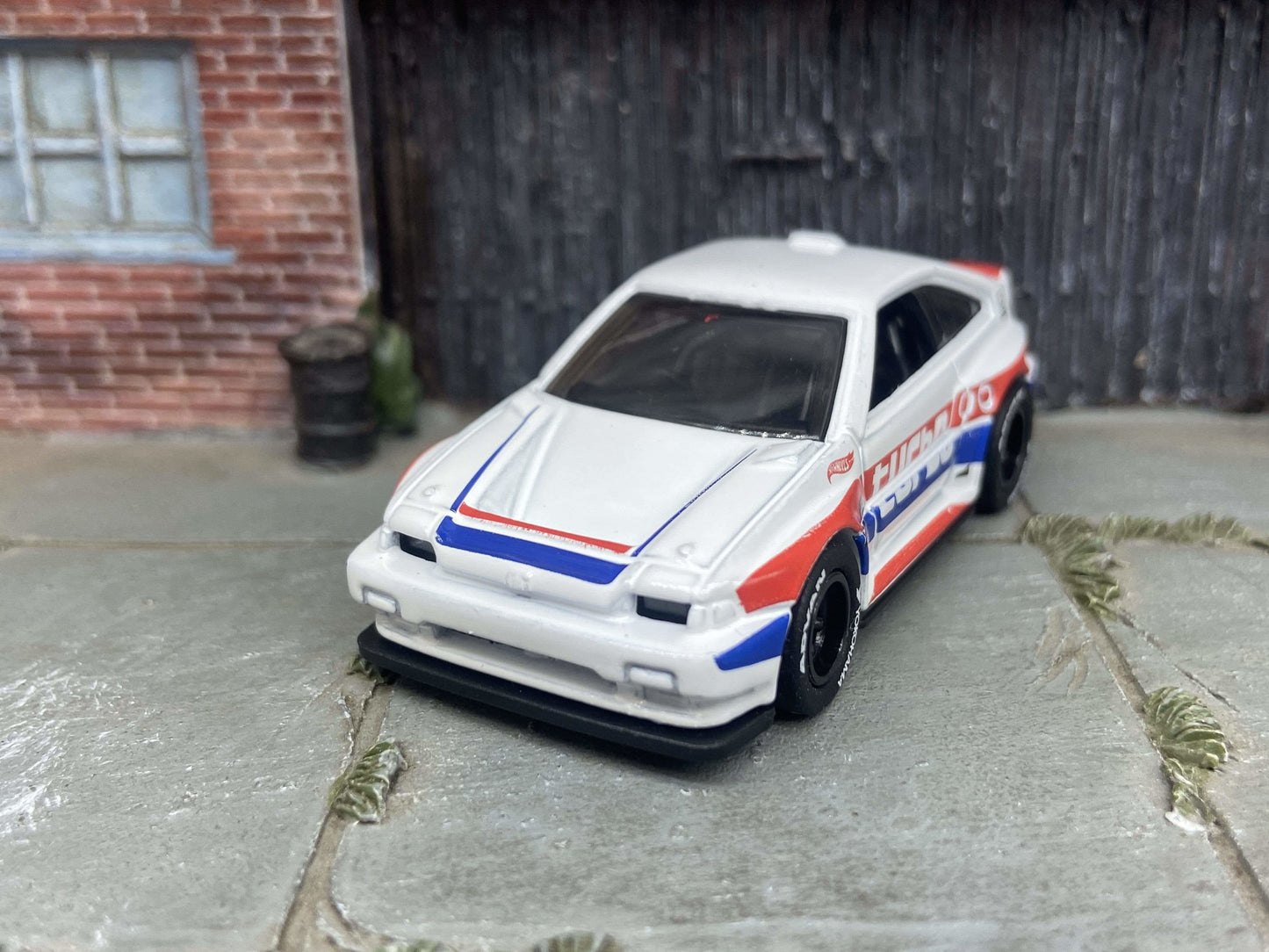 Custom Hot Wheels - 1985 Honda CRX - White - Black Race Wheels - Yokohama Rubber Tires