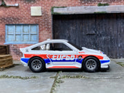 Custom Hot Wheels - 1985 Honda CRX - White, Red and Blue - Gray Race Wheels - Rubber Tires