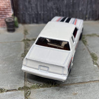 Custom Hot Wheels 1986 Chevy Monte Carlo In White With Chrome BBS Wheels With Rubber Tires