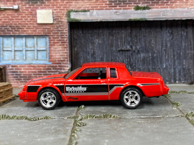 Custom Hot Wheels - 1987 Buick Regal GNX - Red and Black - Chrome American Racing Wheels - Rubber Tires
