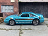 Custom Hot Wheels 1992 Ford Mustang GT Fox Body In Teal With Chrome Deep Dish 5 Spoke Wheels With Rubber Tires