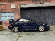 Custom Hot Wheels - 1998 Subaru Impreza 22B STI-Version - Blue - Chrome Race Wheels - Rubber Tires