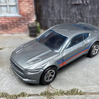 Custom Hot Wheels 2015 Ford Mustang GT In Gray With Smoked Chrome Factory 5 Spoke Wheels With Rubber Tires