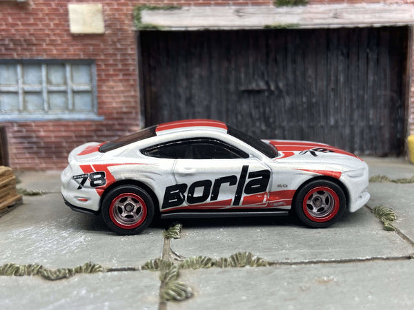 2015 Mustang GT Borla custom Hot Wheels in white and red