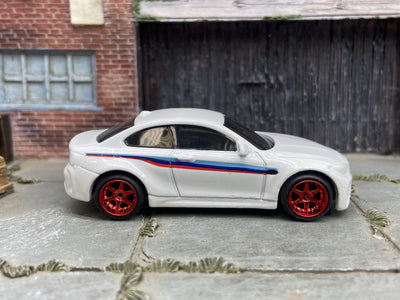 Custom Hot Wheels 2016 BMW M2 In Red White and Blue With Red 6 Spoke Wheels With Rubber Tires
