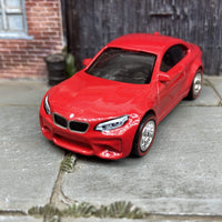 Custom Hot Wheels 2016 BMW M2 In Red With Chrome 5 Spoke Deep Dish Wheels With Redline Rubber Tires