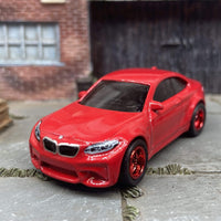 Custom Hot Wheels 2016 BMW M2 In Red With Red 5 Star Wheels With Rubber Tires