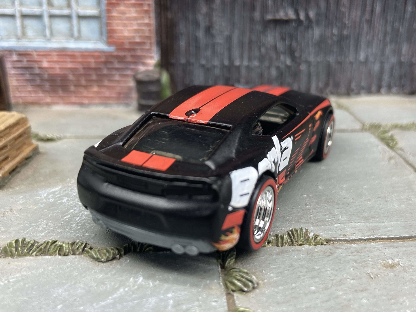 Custom Hot Wheels - 2016 Chevy Camaro SS - Black and Red Borla - Chrome 5 Spoke Race Wheels - Redline Rubber Tires