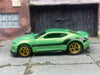 Custom Hot Wheels 2017 Camaro ZL1 In Green and Black With Gold 5 Spoke Deep Dish Racing Wheels With Rubber Tires