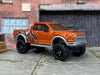 Custom Hot Wheels - 2017 Ford f150 Raptor - Orange and Silver - Black Wheels - Off Road Rubber Tires