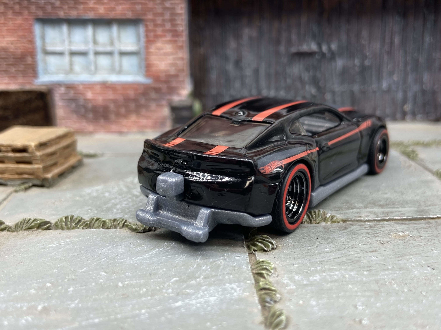 Custom Hot Wheels 2018 Camaro COPO - Black - Black 5 Spoke Deep Dish Racing Wheels - Red Line Rubber Tires
