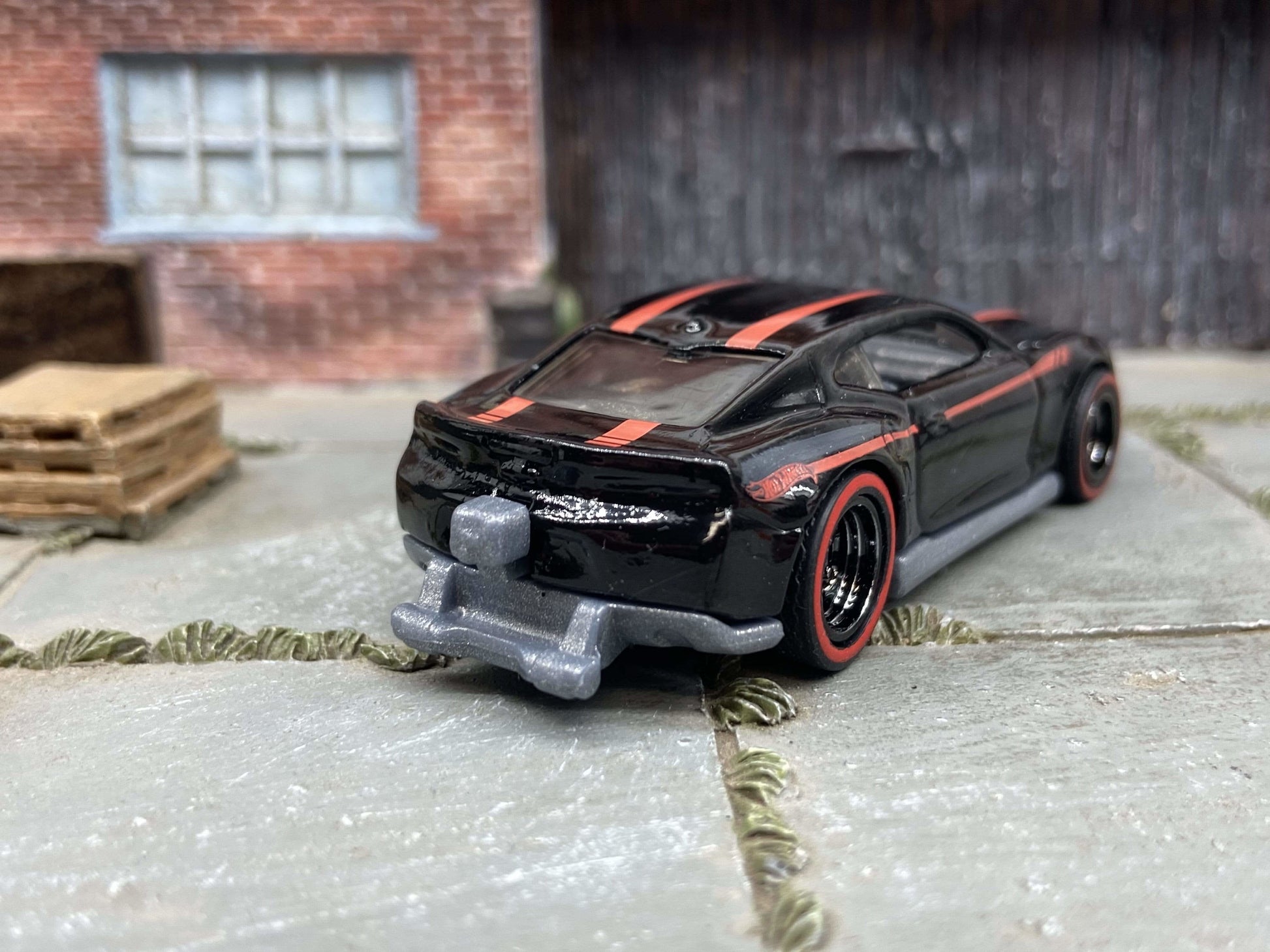 Custom Hot Wheels 2018 Camaro COPO - Black - Black 5 Spoke Deep Dish Racing Wheels - Red Line Rubber Tires