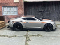 Front three-quarter view of silver 2018 Camaro COPO custom Hot Wheels